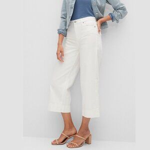 NEW Banana Republic High Rise Waisted Wide Leg Cropped Light Colored Jean Pants